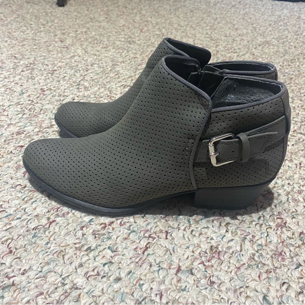 Esprit Grey Buckle Ankle Bootie Boots